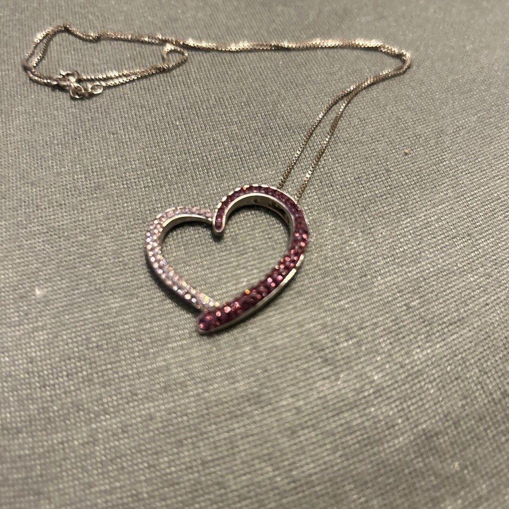 swarovski purple heart necklace